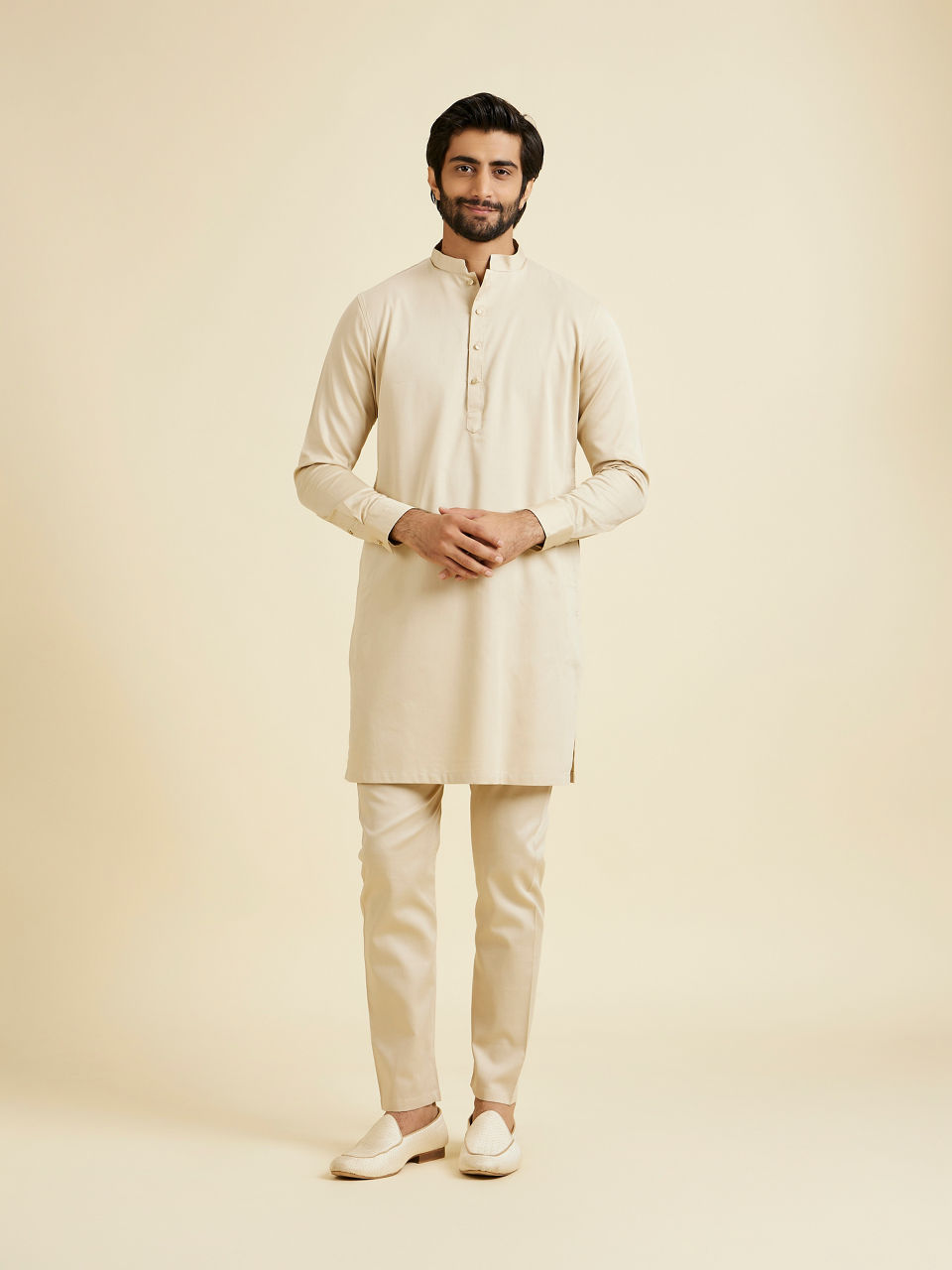 Manyavar Men Natural Cotton Kurta Pajama