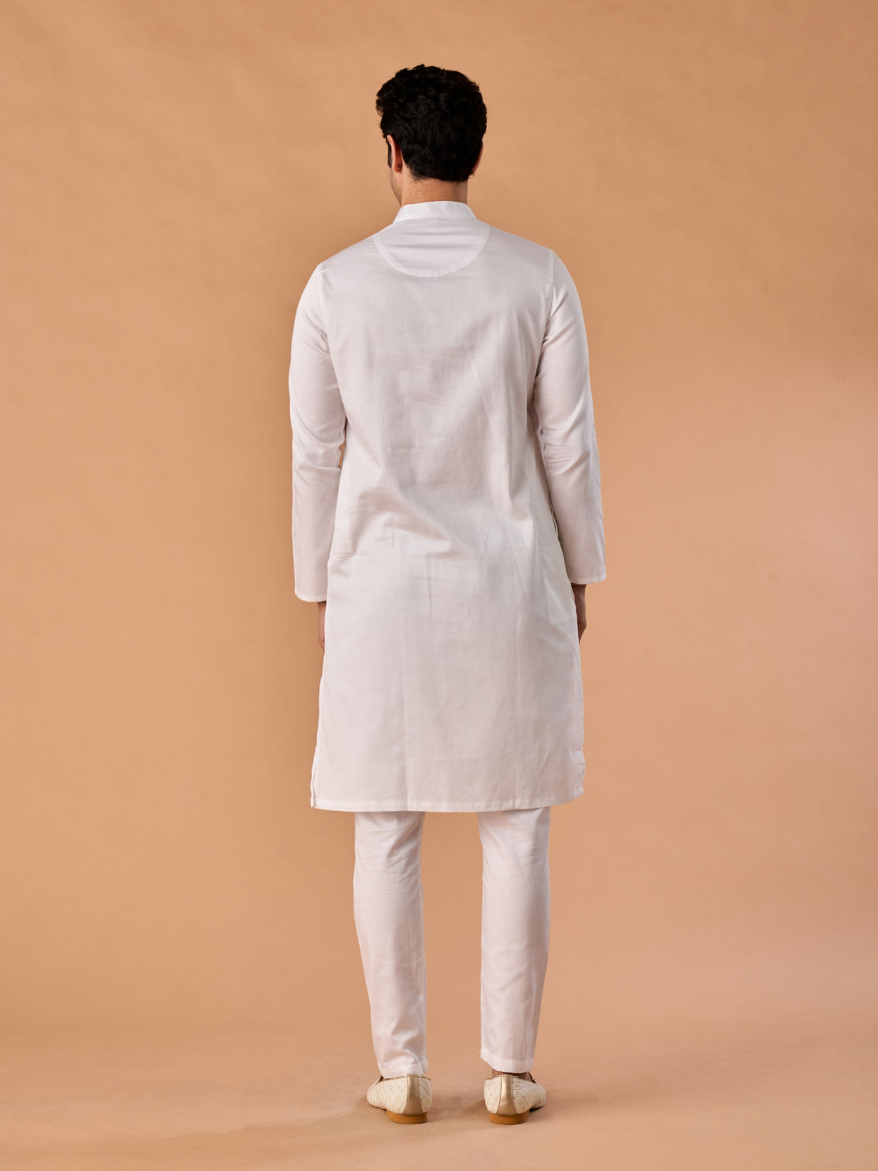 Manyavar Men White Cotton Kurta Pajama
