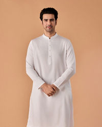 Manyavar Men White Cotton Kurta Pajama