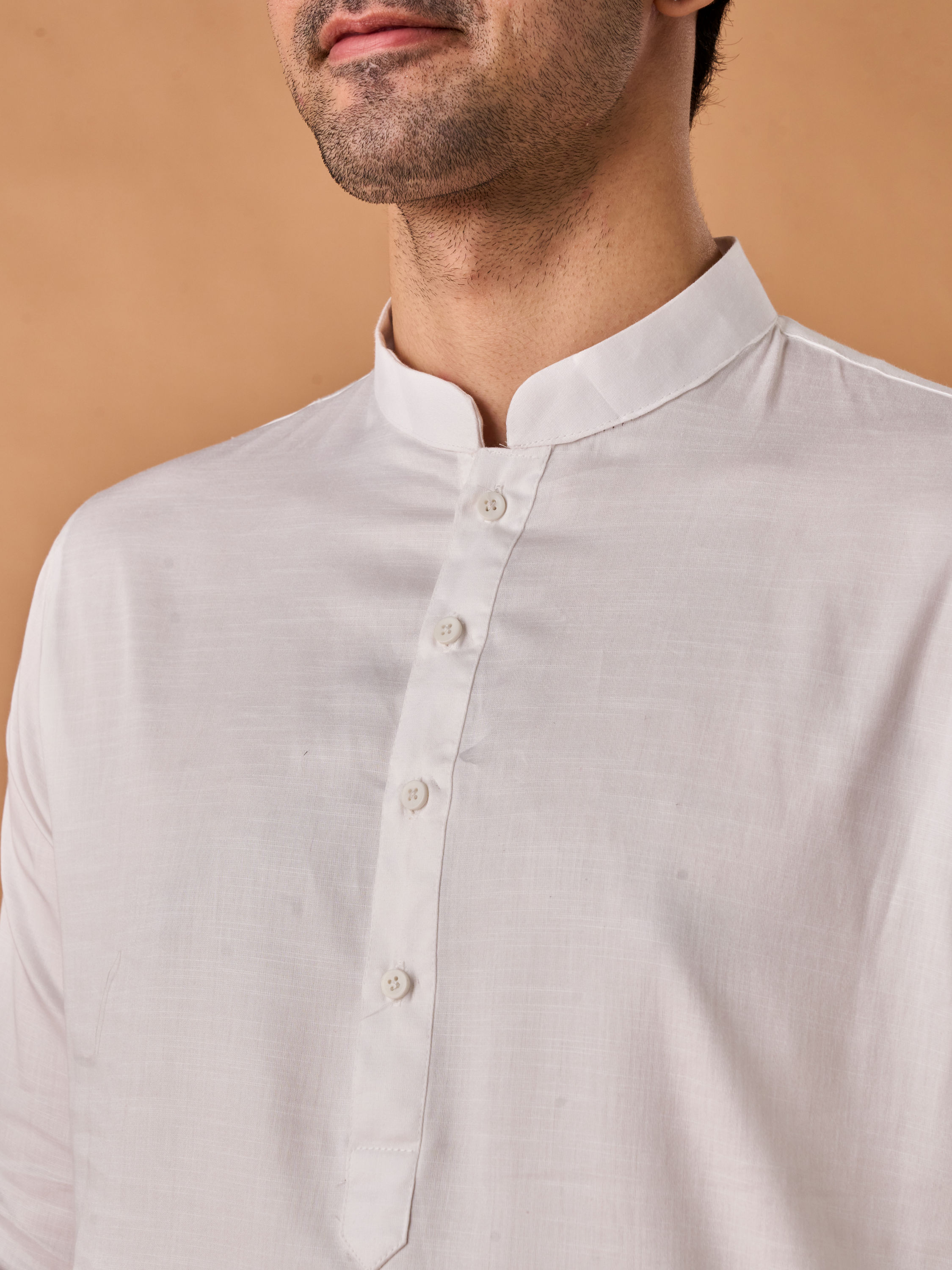 Manyavar Men White Cotton Kurta Pajama