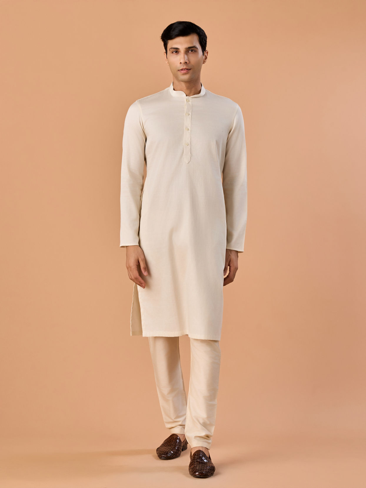 Manyavar Men Eternal Cream Kurta Pajama