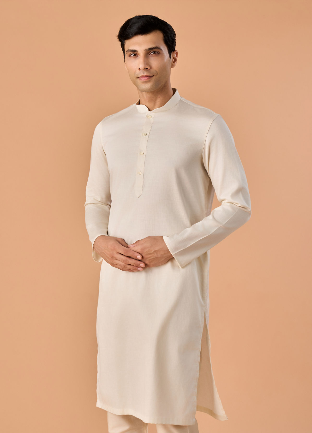 Manyavar Men Eternal Cream Kurta Pajama