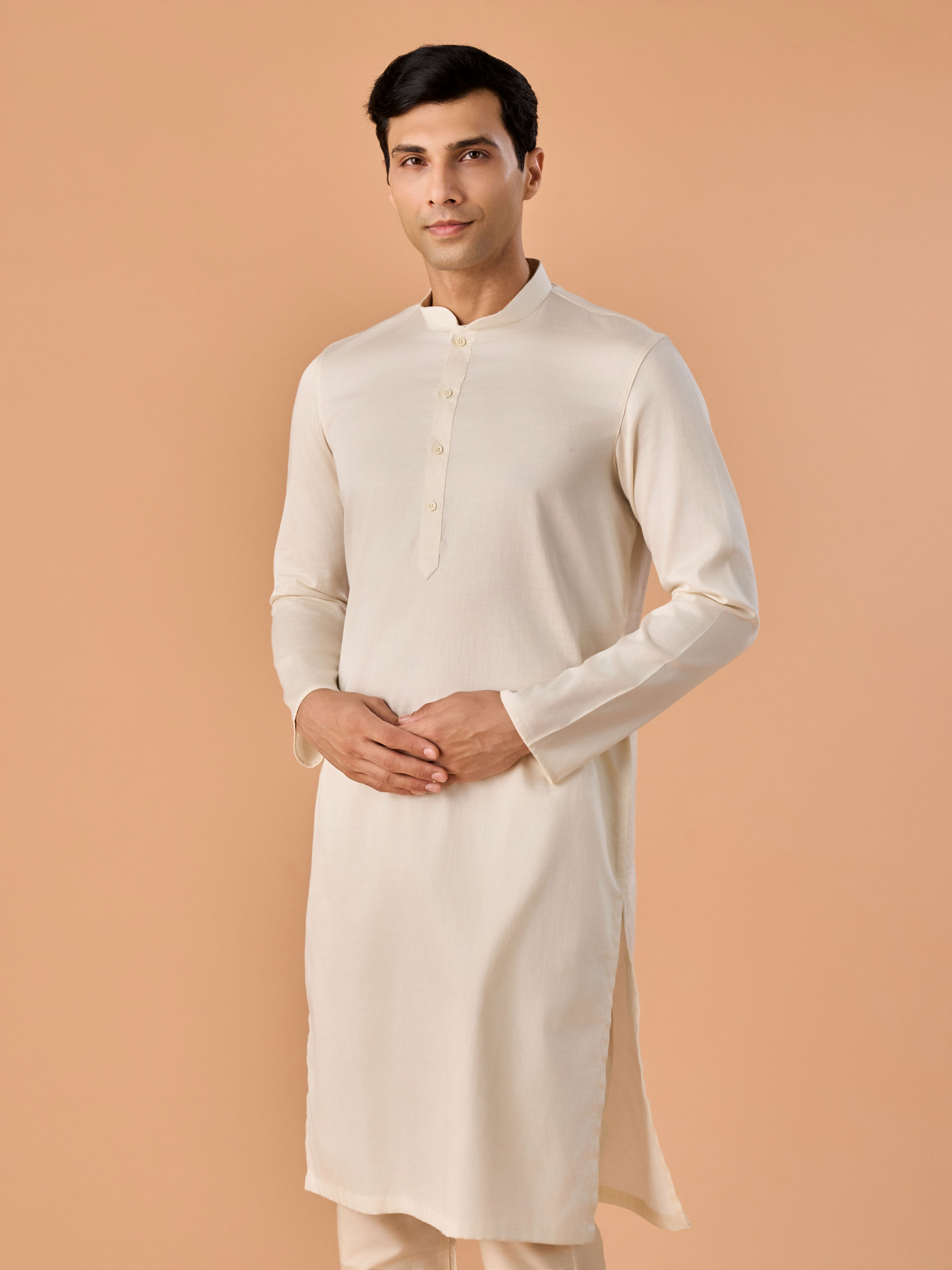 Manyavar Men Eternal Cream Kurta Pajama