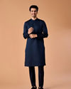 Manyavar Men Dark Blue Splendour Kurta Pajama