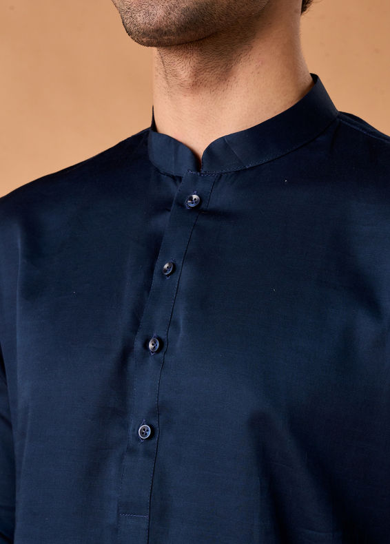 Manyavar Men Dark Blue Splendour Kurta Pajama