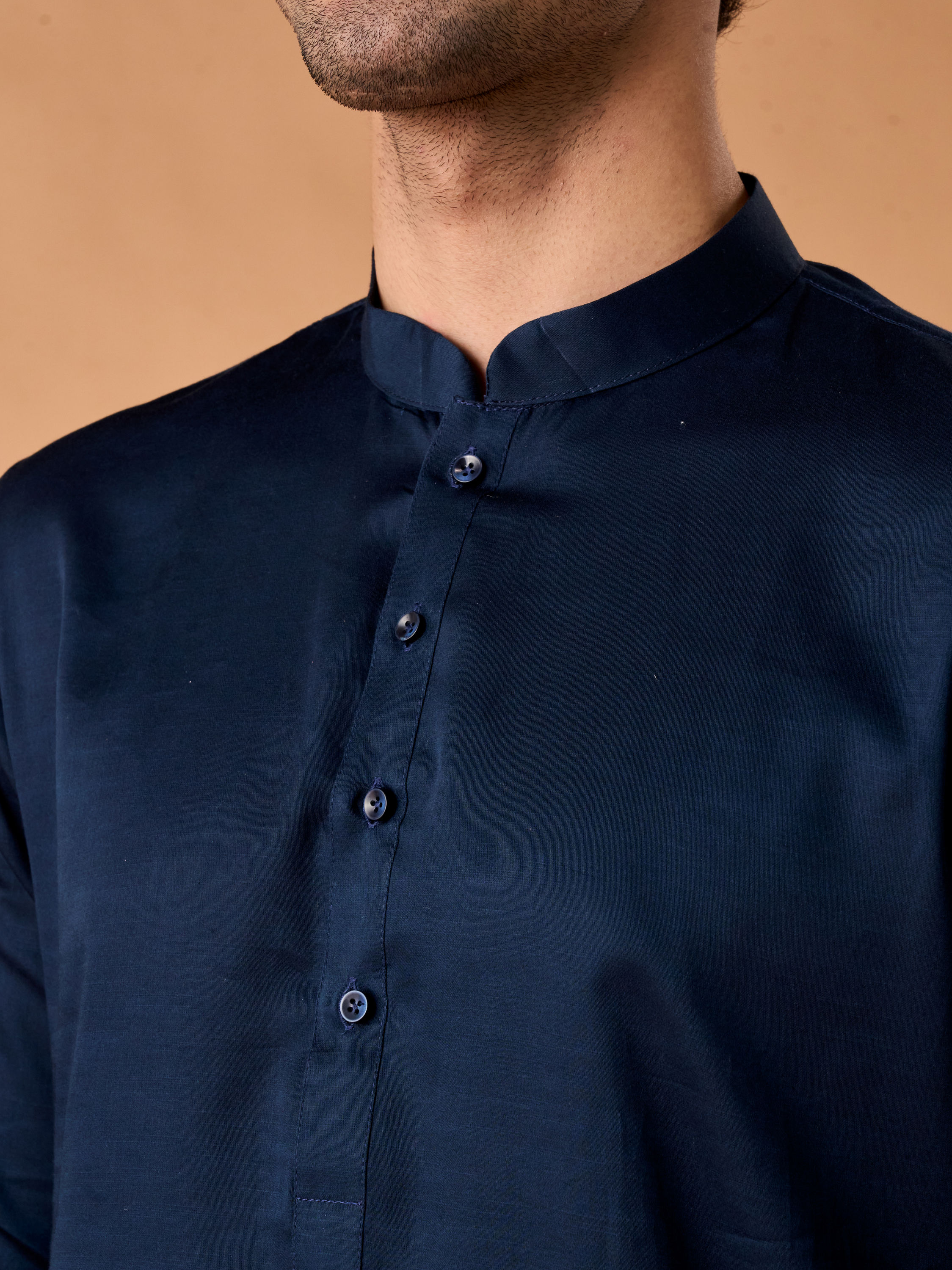 Manyavar Men Dark Blue Splendour Kurta Pajama