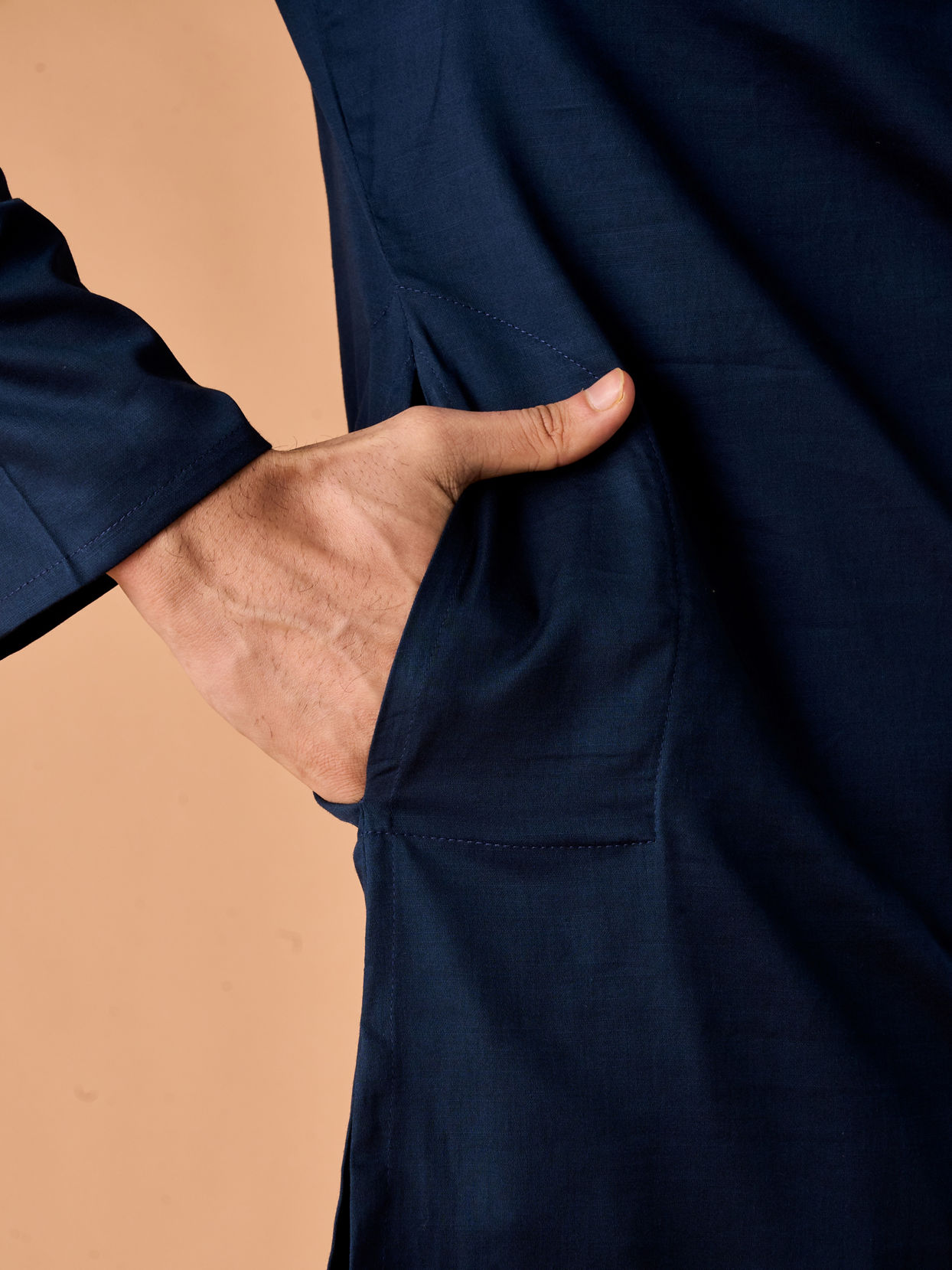 Manyavar Men Dark Blue Splendour Kurta Pajama