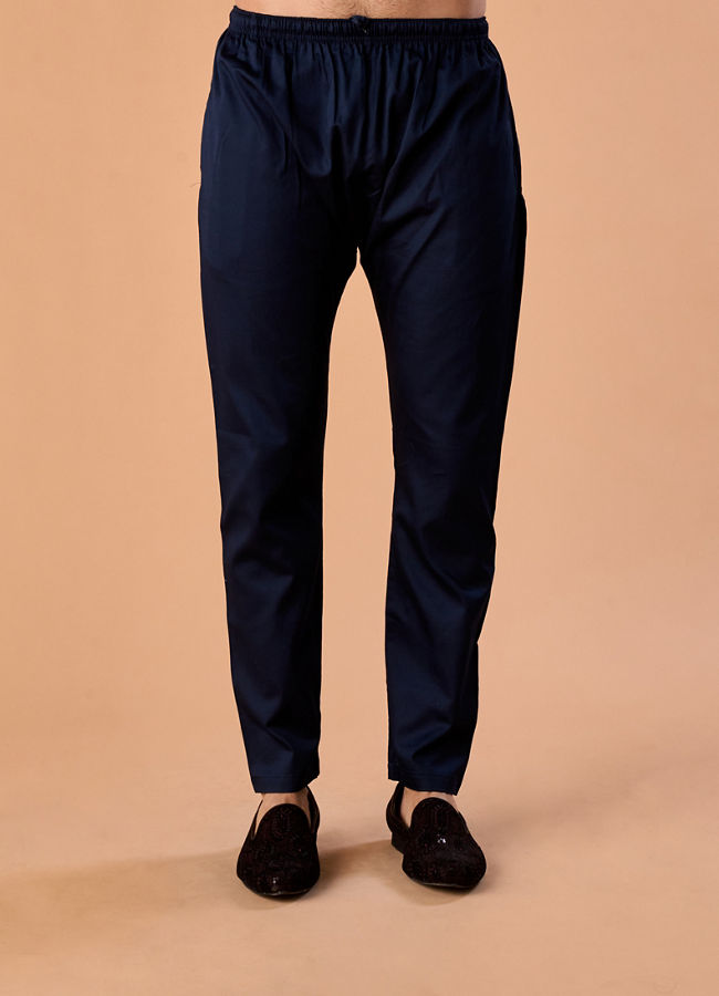 Manyavar Men Dark Blue Splendour Kurta Pajama