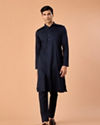 Manyavar Men Cobalt Blue Elegance Kurta Pajama