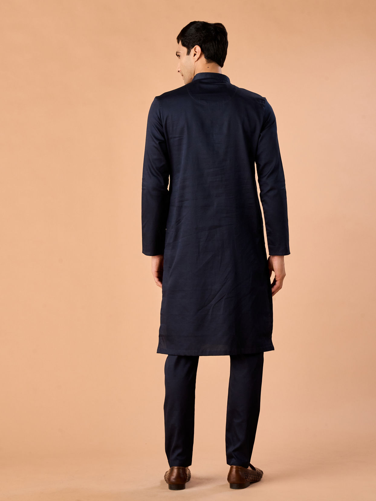 Manyavar Men Cobalt Blue Elegance Kurta Pajama