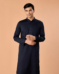 Manyavar Men Cobalt Blue Elegance Kurta Pajama
