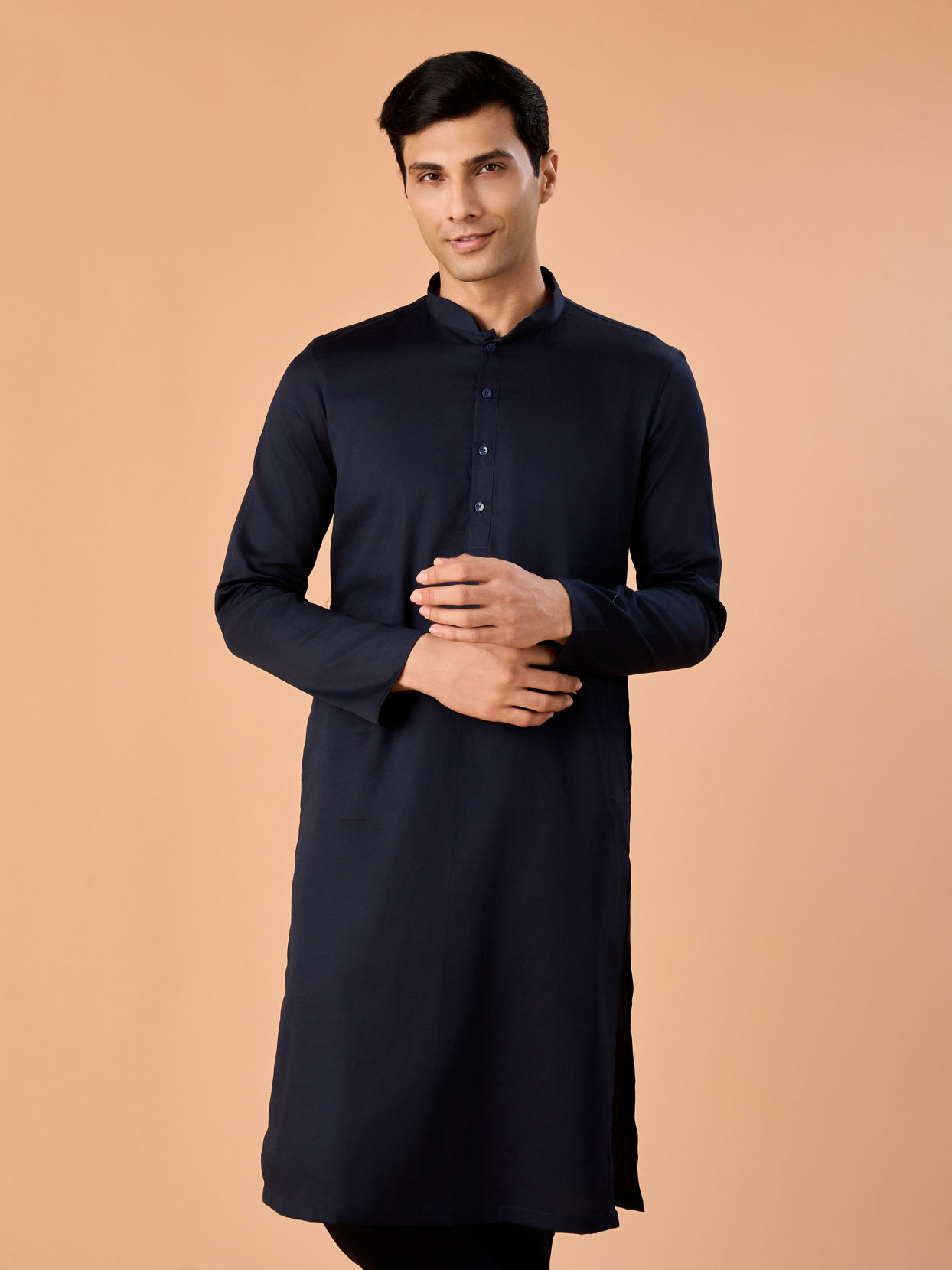 Manyavar Men Cobalt Blue Elegance Kurta Pajama