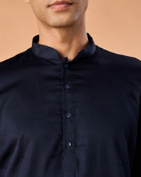 Manyavar Men Cobalt Blue Elegance Kurta Pajama