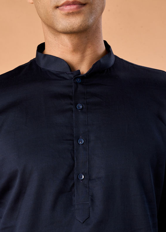 Manyavar Men Cobalt Blue Elegance Kurta Pajama