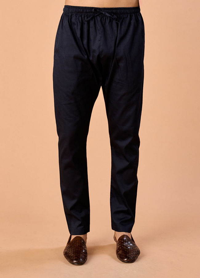 Manyavar Men Cobalt Blue Elegance Kurta Pajama