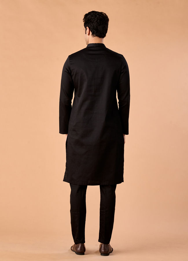 Manyavar Men Opulent Black Kurta Pajama