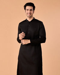 Manyavar Men Opulent Black Kurta Pajama