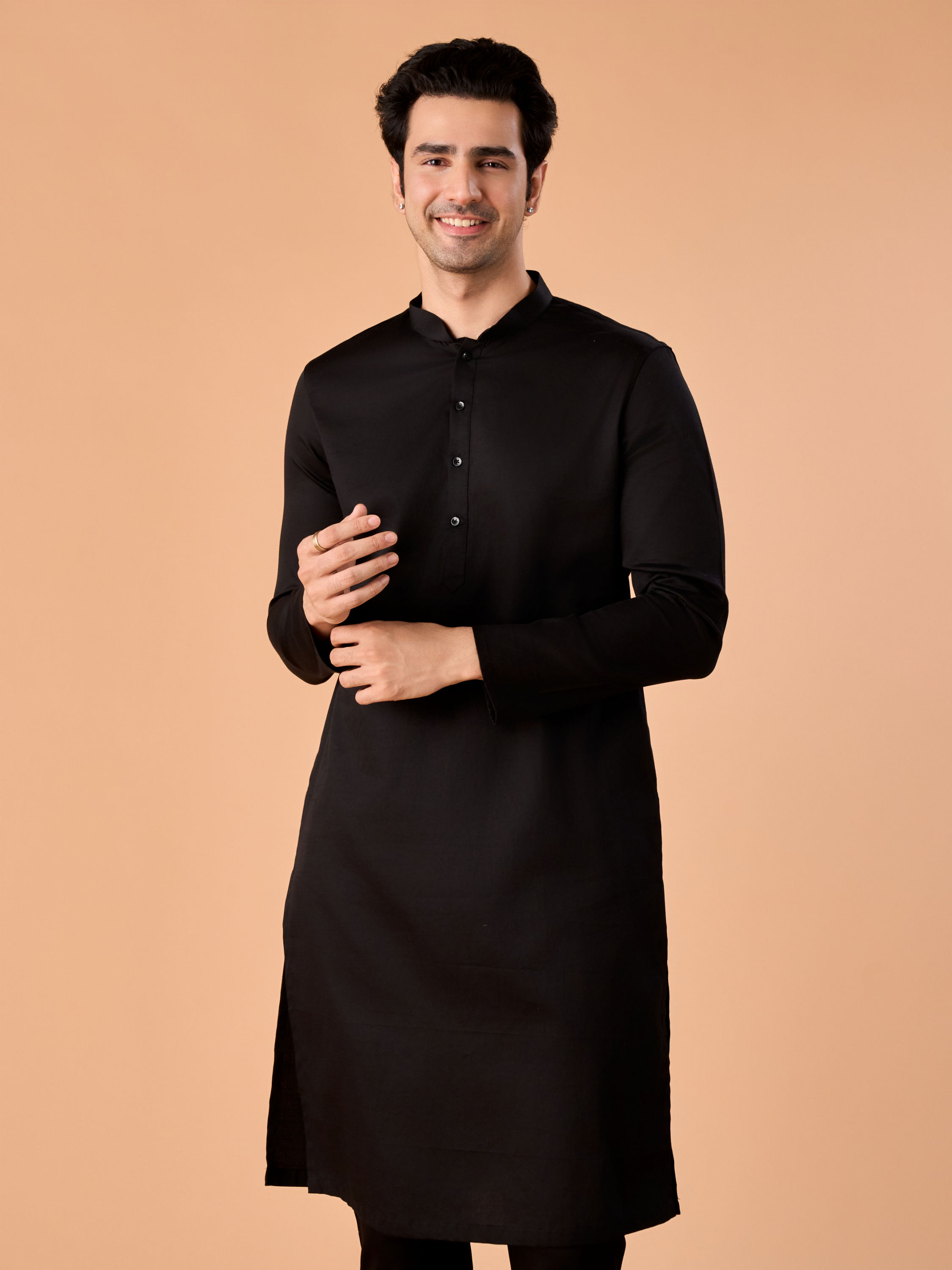 Manyavar Men Opulent Black Kurta Pajama
