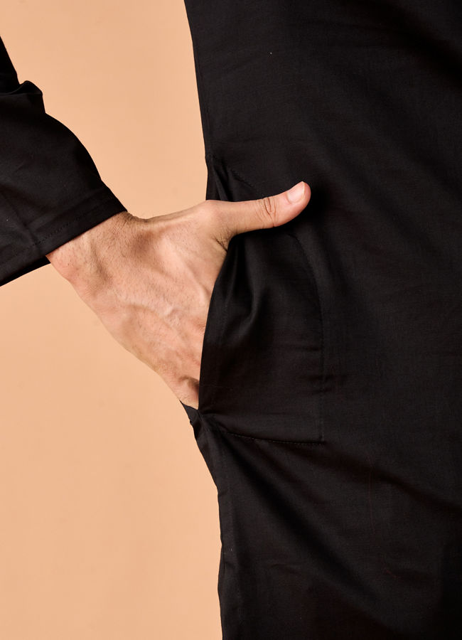 Manyavar Men Opulent Black Kurta Pajama