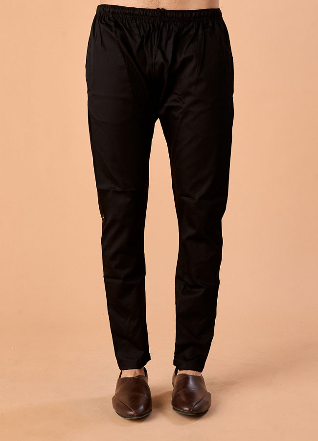 Manyavar Men Opulent Black Kurta Pajama
