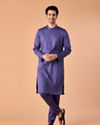 Manyavar Men Purple Glory Cotton Kurta Pajama