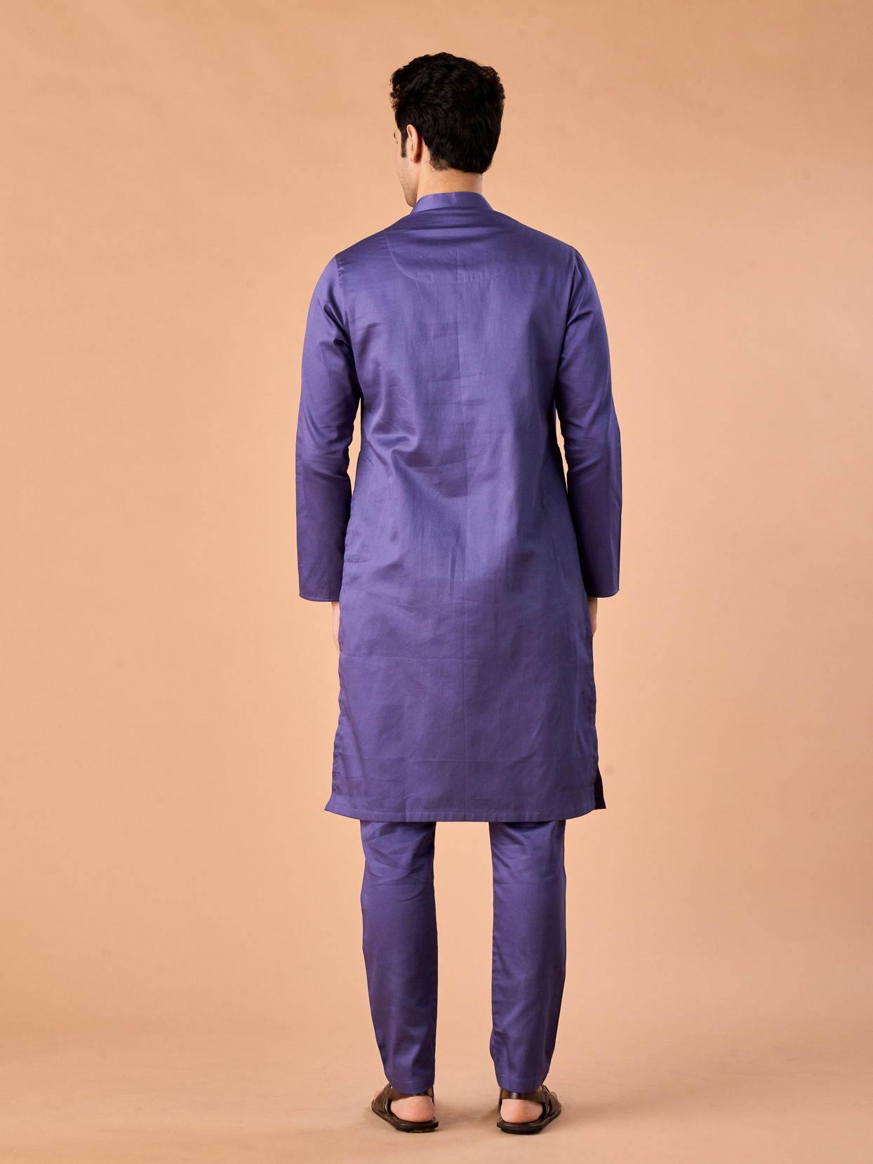 Manyavar Men Purple Glory Cotton Kurta Pajama