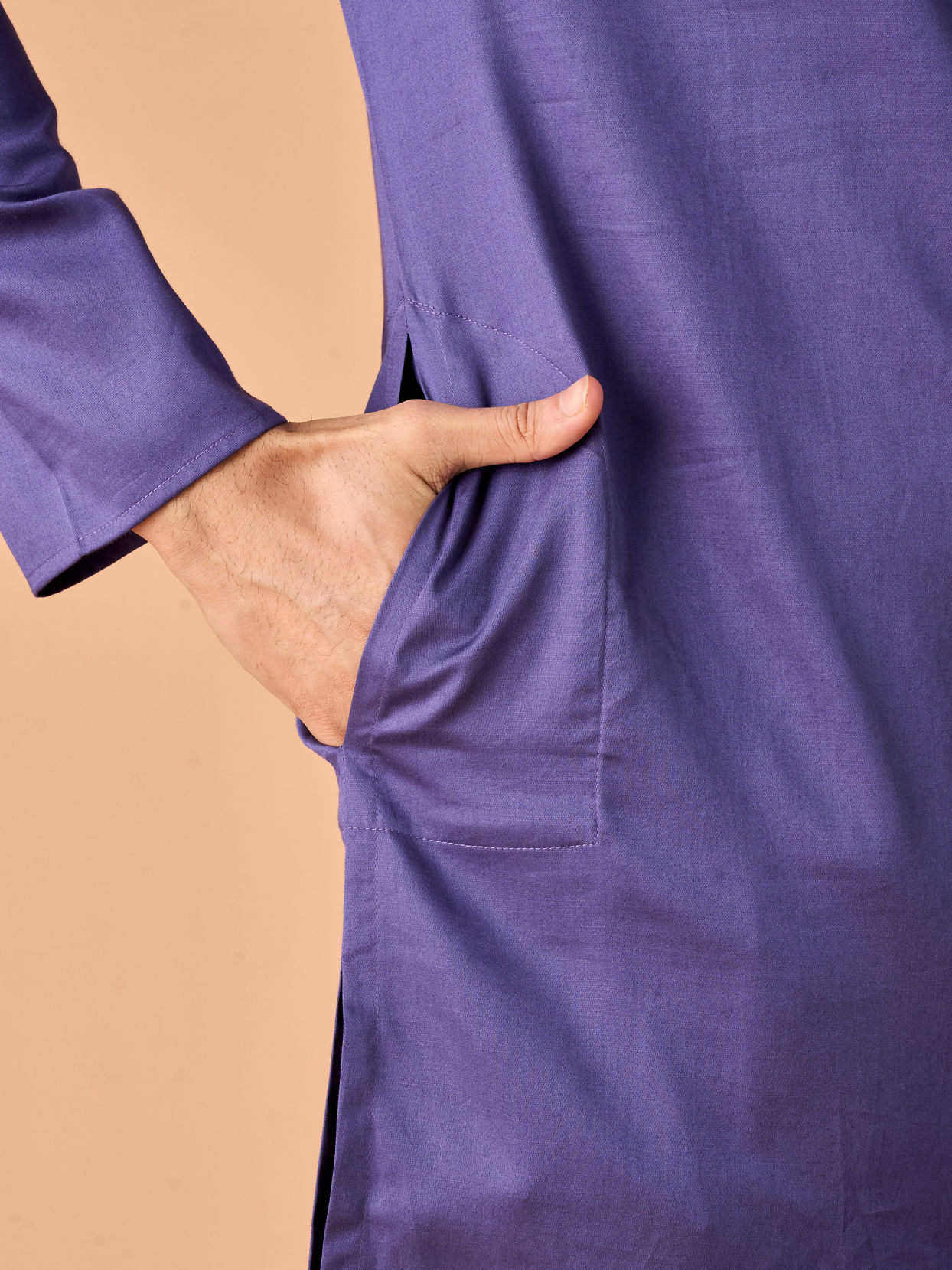 Manyavar Men Purple Glory Cotton Kurta Pajama