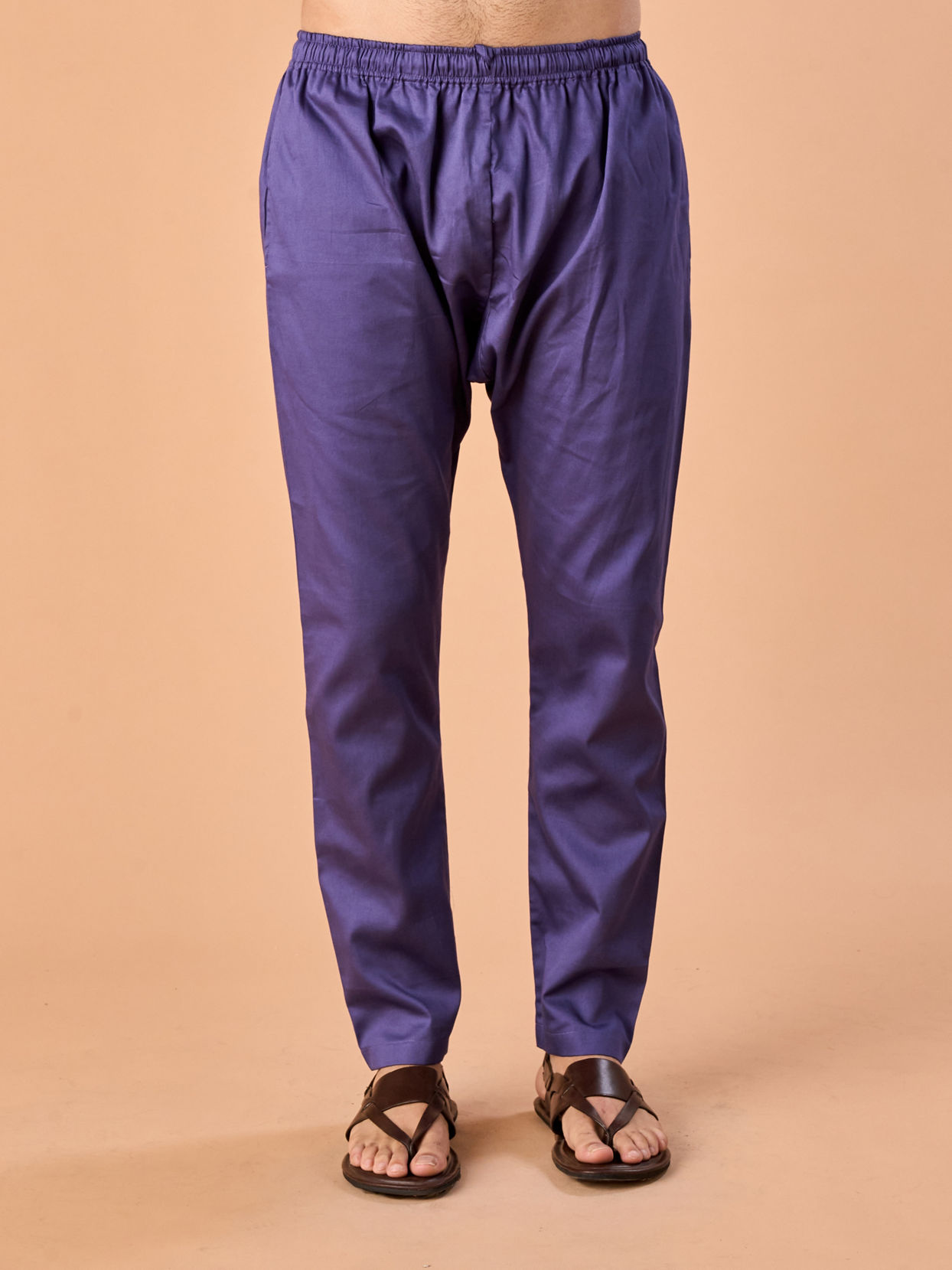 Manyavar Men Purple Glory Cotton Kurta Pajama