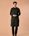 Manyavar Men Festive Mirth Dark Green Kurta Pajama