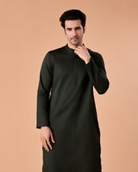 Manyavar Men Festive Mirth Dark Green Kurta Pajama