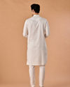 Manyavar Men Warm White Cotton Kurta Pajama