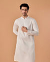 Manyavar Men Warm White Cotton Kurta Pajama