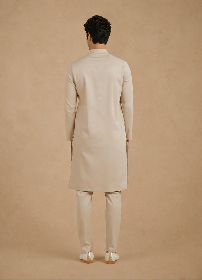 Manyavar Men Regal Beige Kurta Pajama