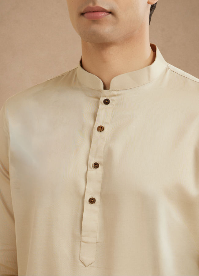 Manyavar Men Regal Beige Kurta Pajama