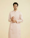 Manyavar Men Dusty Pink Cotton Ensemble Kurta Pajama
