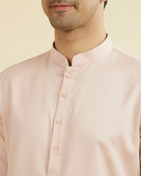 Manyavar Men Dusty Pink Cotton Ensemble Kurta Pajama