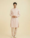 Manyavar Men Dusty Pink Cotton Ensemble Kurta Pajama