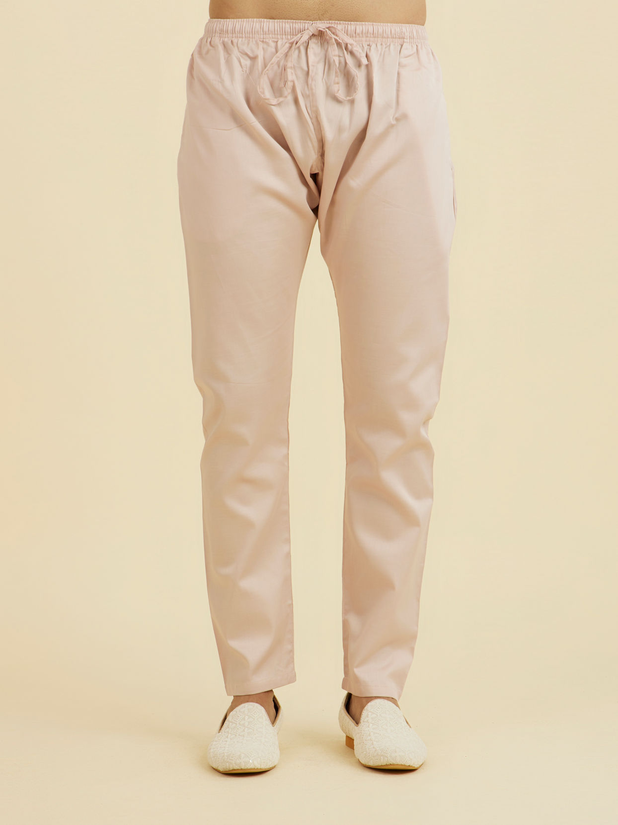 Manyavar Men Dusty Pink Cotton Ensemble Kurta Pajama