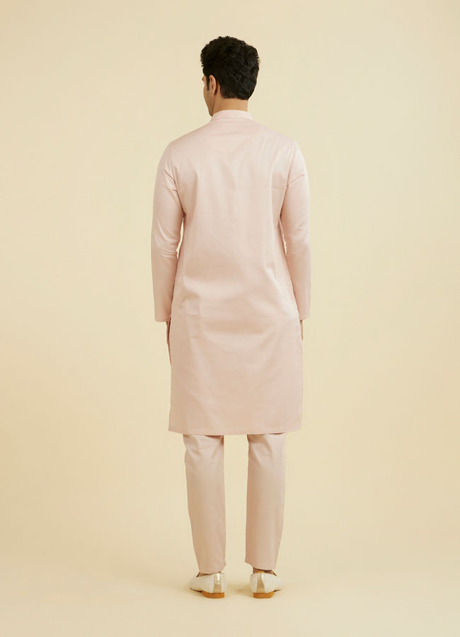 Manyavar Men Dusty Pink Cotton Ensemble Kurta Pajama