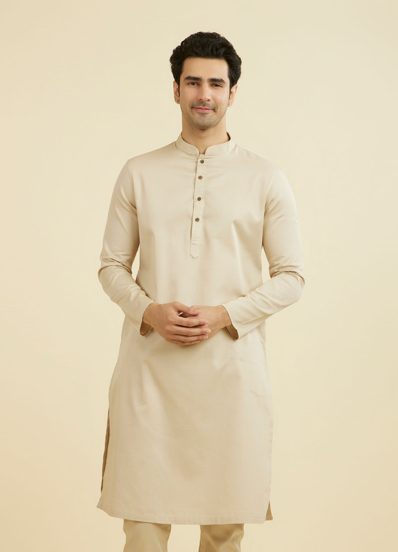 Manyavar Men Regal Beige Kurta Pajama
