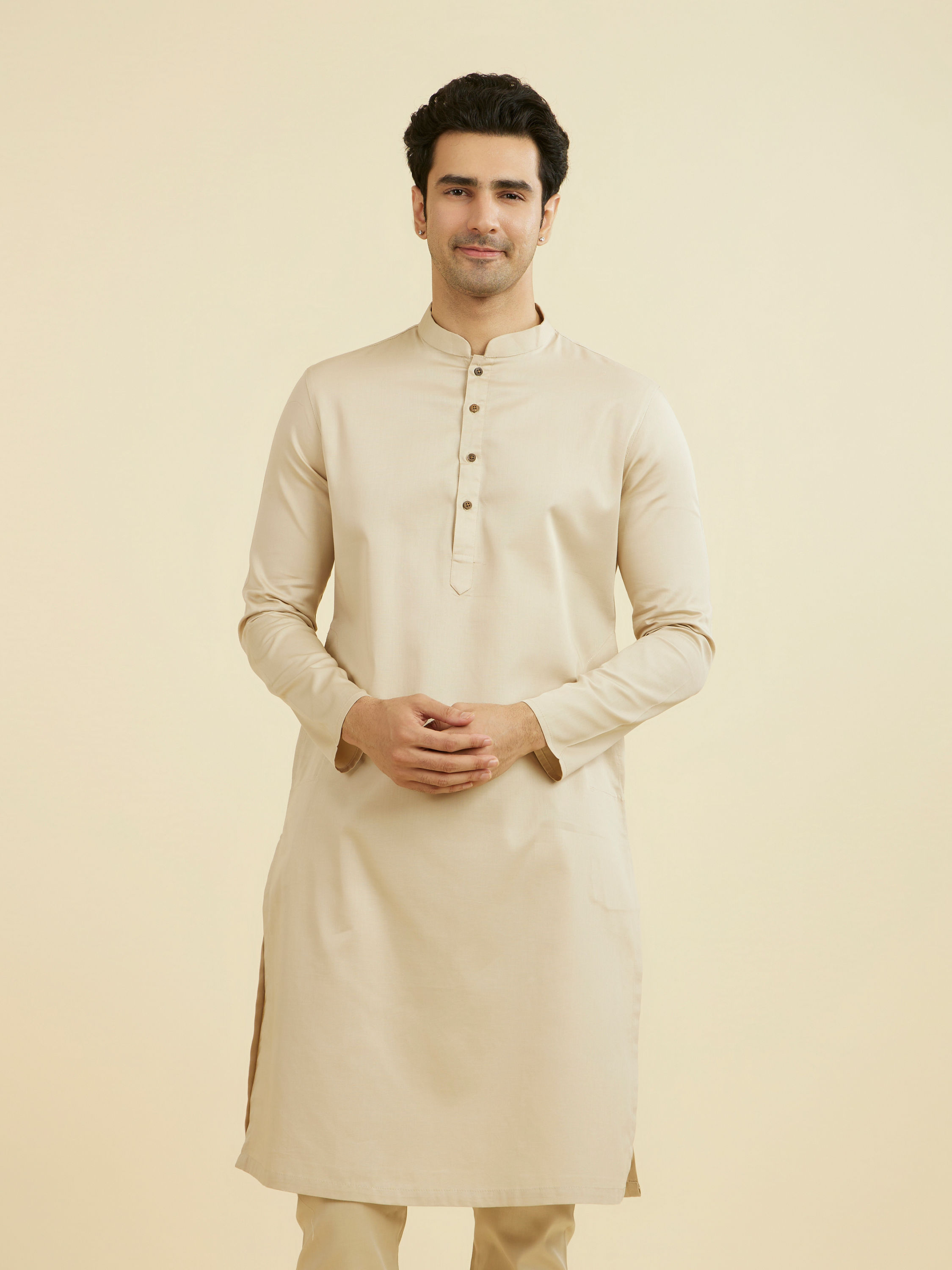 Manyavar Men Regal Beige Kurta Pajama