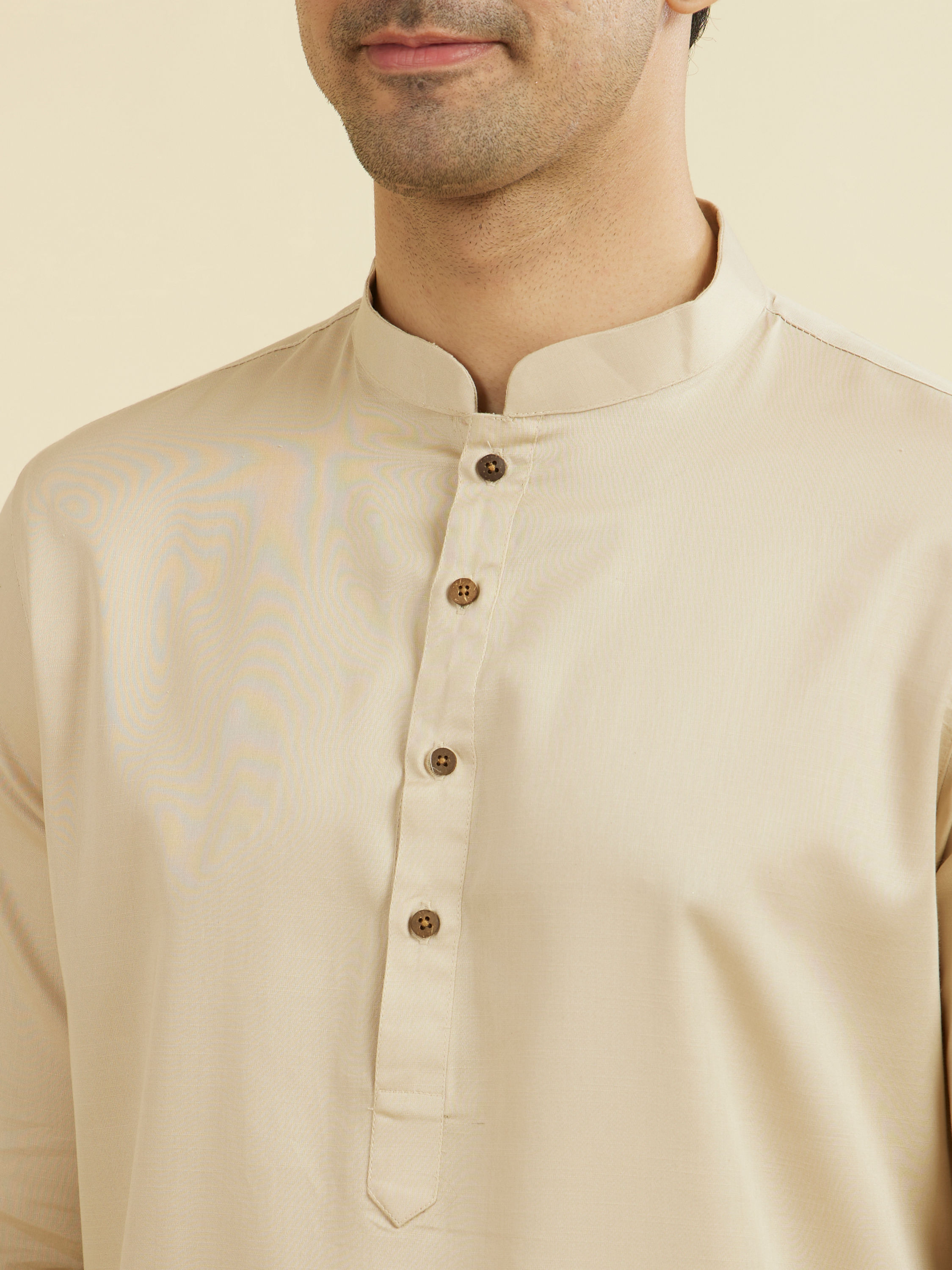 Manyavar Men Regal Beige Kurta Pajama