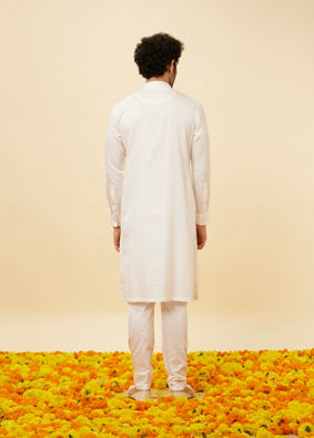 alt message - Manyavar Men Soft Cream Classic Bandhgala Kurta Set image number 5