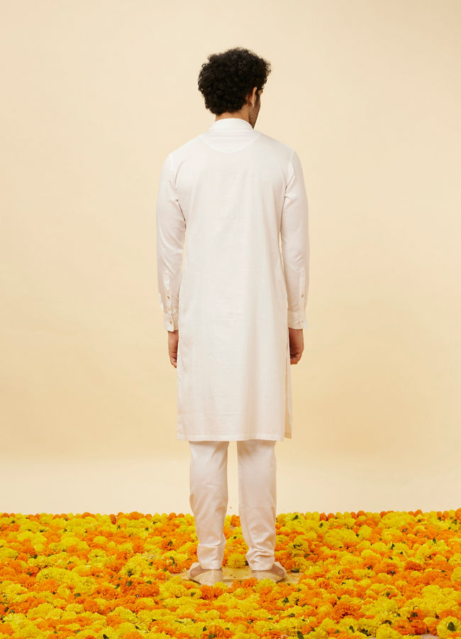Manyavar Men Soft Cream Classic Bandhgala Kurta Set