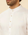 alt message - Manyavar Men Soft Cream Classic Bandhgala Kurta Set image number 1