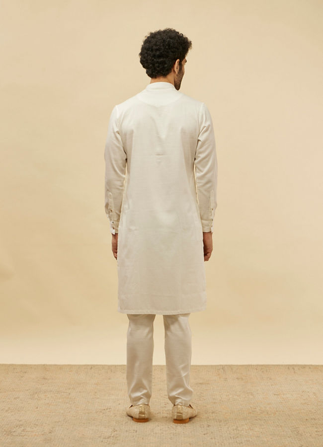 Manyavar Men Off White Kurta Set