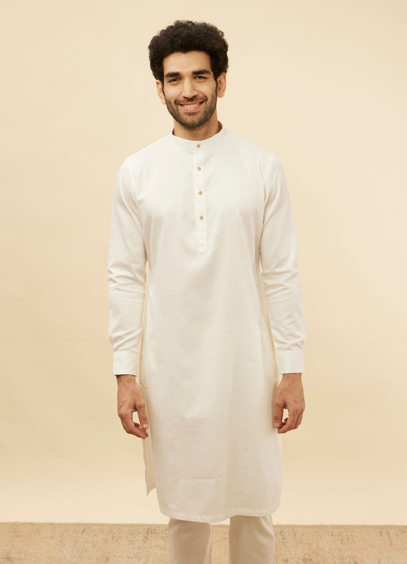 Manyavar Men Off White Kurta Set