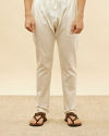 Manyavar Men Off White Kurta Set