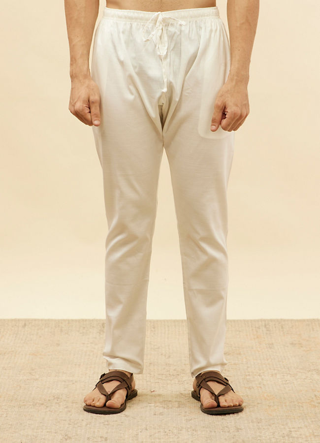 Manyavar Men Off White Kurta Set