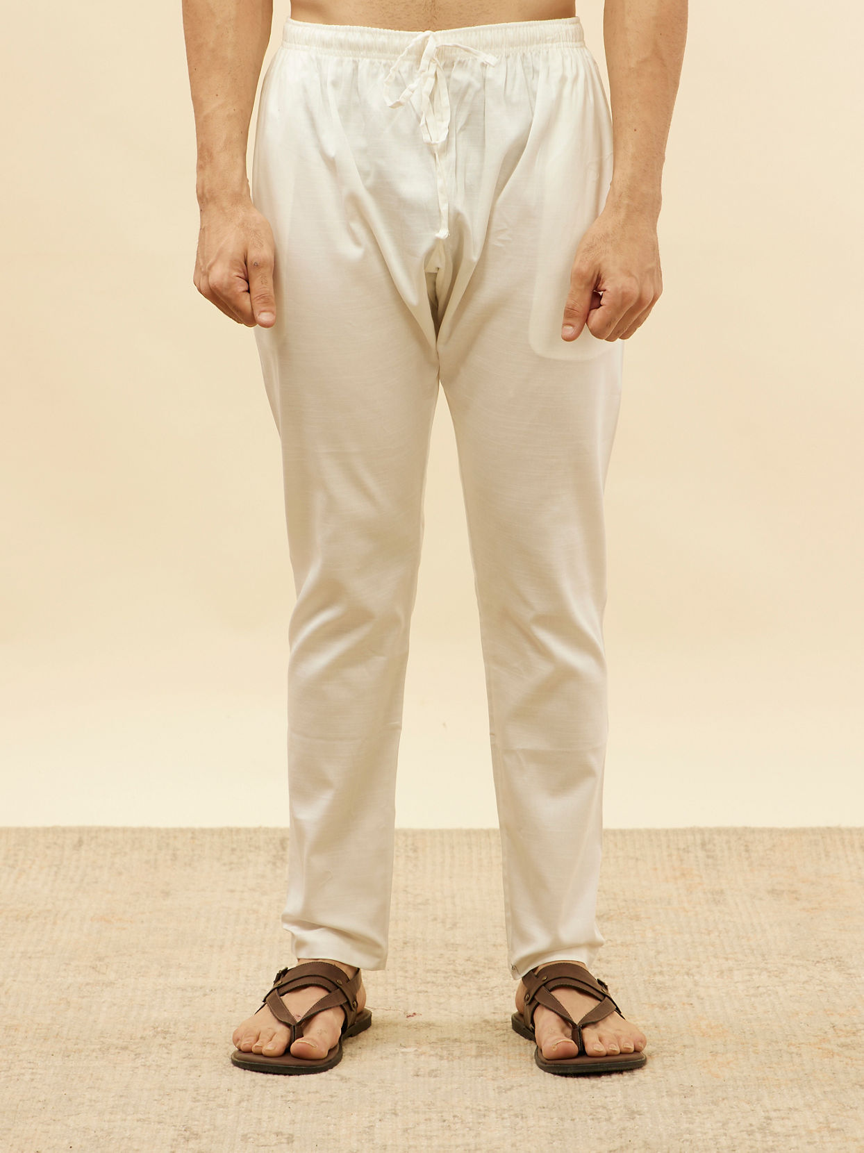 Manyavar Men Off White Kurta Set